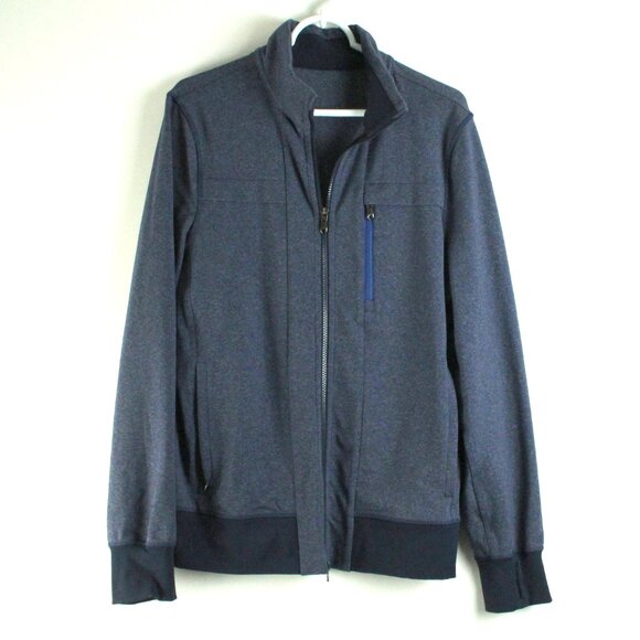 Lululemon Post Gravity Heathered Inkwell Zip Up High Collar Lightweight Jacket M - Picture 2 of 7